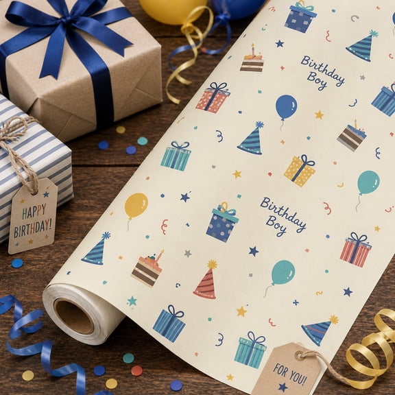 Wrapping Paper Birthday Party Gift Wrap for Birthday Presents and Celebration Gifts