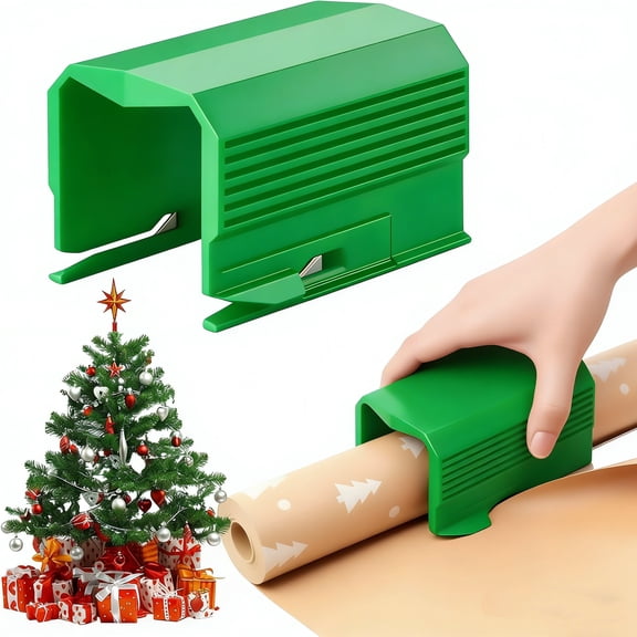 Wrapping Paper Cutter, Portable Wrapping Roll Cutter Tool, Straight Clean Cut Wrapping Paper Slicer for Christmas Holiday Gift Packing