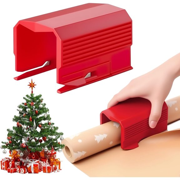 Wrapping Paper Cutter, Portable Wrapping Roll Cutter Tool, Straight Clean Cut Wrapping Paper Slicer for Christmas Holiday Gift Packing