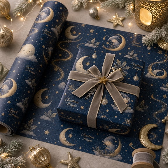 Wrapping Paper Dreamy Sandman Christmas Gift Wrap for Holiday Presents