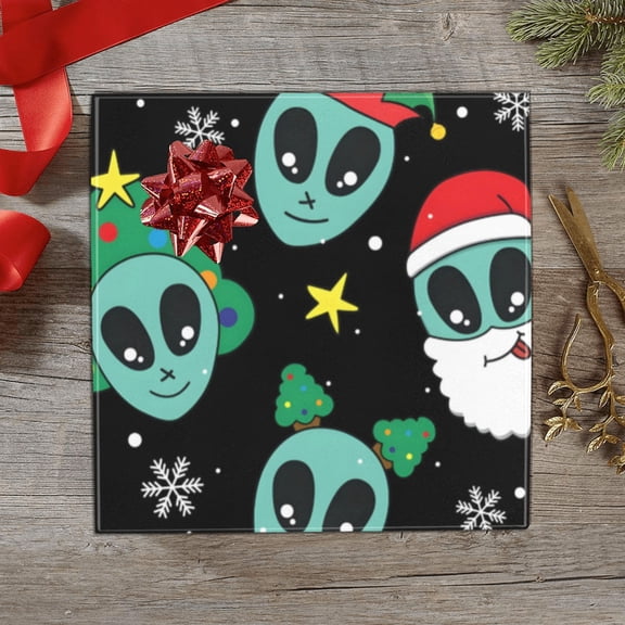 Wrapping Paper Gift Wrap – Alien Santa Claus – 1, 2 or 3 Rolls - 58 x 23 (1 Roll)