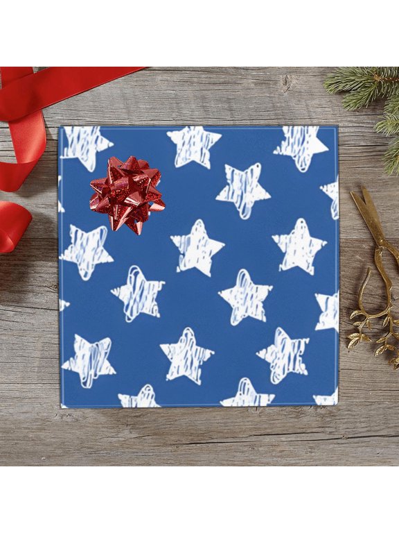 Wrapping Paper Gift Wrap – Blue Stars – 1, 2 or 3 Rolls - 58 x 23 (1 Roll)