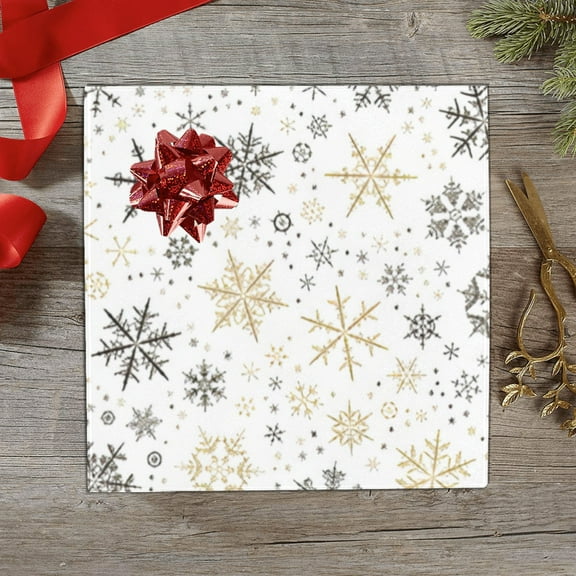 Wrapping Paper Gift Wrap – Brown Gold Snowflakes – 1, 2 or 3 Rolls - 58 x 23 (1 Roll)