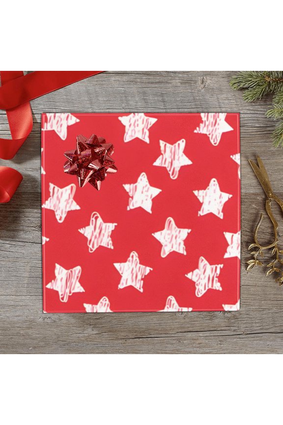 Wrapping Paper Gift Wrap – Red Stars – 1, 2 or 3 Rolls - 58 x 23 (1 Roll)