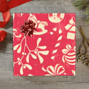 Wrapping Paper Gift Wrap – Red Vintage Christmas – 1, 2 or 3 Rolls - 58 x 23 (1 Roll)