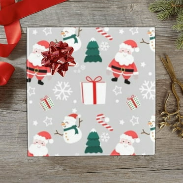 Wrapping Paper Gift Wrap – Silver Santa – 1, 2 or 3 Rolls (1 Roll)