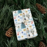 Wrapping Paper Nutcracker Ballerina Blue Gold Nutcracker Christmas Holiday Gift Wrap Holiday Ballet Gift Wrap Christmas Gift for Friends Mom Dad Sister Brother Cowoker 58x23in