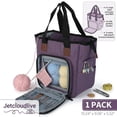 thumbnail image 1 of Jetcloudlive Knitting Bag, Large Yarn Storage Tote for Crochet Projects and Knitting Supplies, Portable Craft Organizer with Inner Dividers, Lightweight Oxford Cloth Bag (11 x 5.5 x 10.6inch), 1 of 11