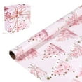 thumbnail image 1 of Wrapping Paper Pink,Christmas Wrapping Paper Roll - 17 Inches X 9.84 Feet,Golden-pink Christmas Tree Design Pink Gift Wrap Stone Paper for Xmas,Holiday,Party(D), 1 of 9