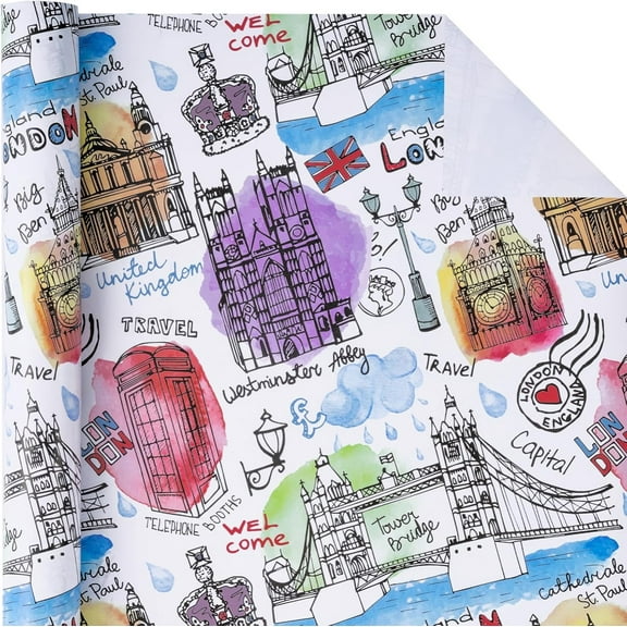 Wrapping Paper Roll 23x58 Inch New York City Design Gift Wrap Paper Perfect for Birthday, Party, Holiday