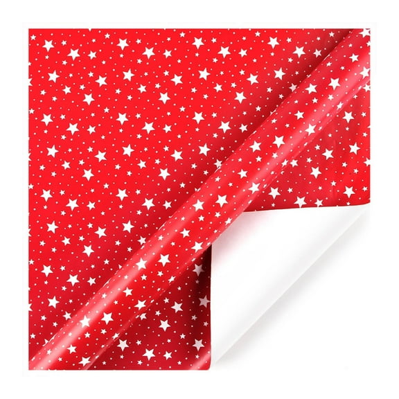 Wrapping Paper Roll - Red and White Star Flat Gift Wrapping Paper Sheet Perfect for Christmas, Birthdays, Weddings, Xmas, Party, Holiday Gift Wrap Crafts, 19.6" x 27"