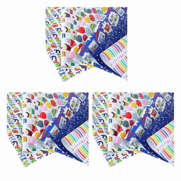Wrapping Paper Sheets Set of 18 ,for Birthday Wrapping Paper Gift Wrap Papers,Present,18 x Wrapping paper,Pictures Color
