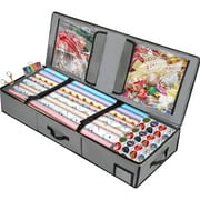 Wrapping Paper Storage Containers - Gift Wrap Organizer, Christmas Wrapping Paper & Holiday Accessories Storage Box, Large Capacity, Gray
