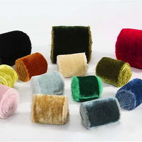 Wrapping Paper with Satin Ribbon Motif for Decoration and Wrapping Including Fringe Velvet Ribbon Polyester Craft Accessory for Weddings and Wreaths