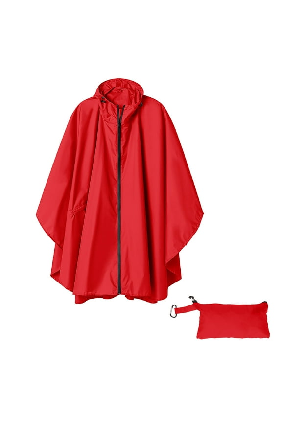Wraps Unisex Solid Color Hooded Zippered Poncho Shawl