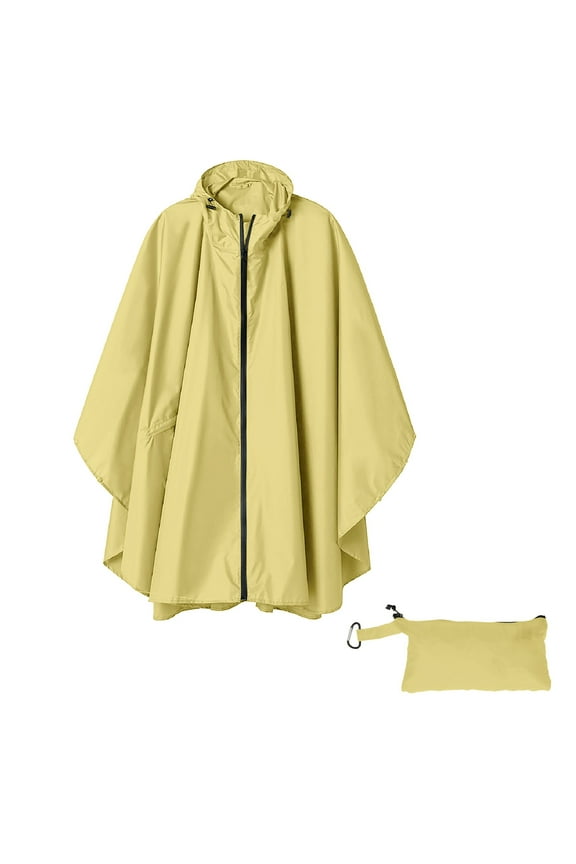 Wraps Unisex Solid Color Hooded Zippered Poncho Shawl