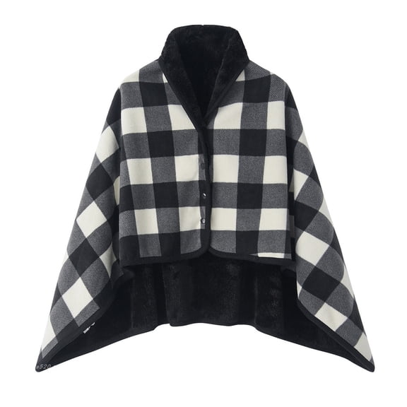 Wraps for Women, Soft Blanket Wearable Shawl Throw Wrap Doublelayer Plaid snap design helps prevent the blanket from slipping off the shoulders 80*130cm