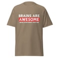 thumbnail image 1 of Wraptap Graphic Tees for Men and Women – Brains Are Awesome Funny Graphic Tee, Playful Men and Women T-shirts (Brown Savana, S), 1 of 4