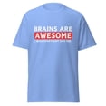 thumbnail image 1 of Wraptap Graphic Tees for Men and Women – Brains Are Awesome Funny Graphic Tee, Playful Men and Women T-shirts (Carolina Blue, L), 1 of 4
