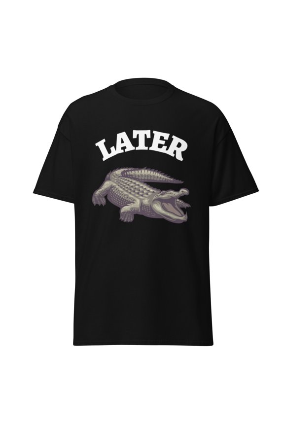 Wraptap Graphic Tees for Men and Women – Later Alligator Funny Graphic Tee, Playful Men and Women T-shirts (Black, S)