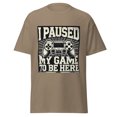thumbnail image 1 of Wraptap Graphic Tees for Men and Women – Paused My Game Funny Gamer Tee, Trendy Men and Women Gaming T-Shirts (Brown Savana, 2XL), 1 of 4