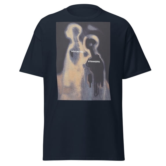Wraptap Graphic Tees for Men and Women – Soulmates.Strangers Art Graphic Tee Shirts, Trendy Men and Women Graphic T-shirts (Navy, M)
