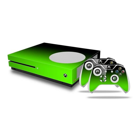 WraptorSkinz Decal Skin Wrap Set works with 2016 XBOX One S Console and 2 Controllers Smooth Fades Green Black