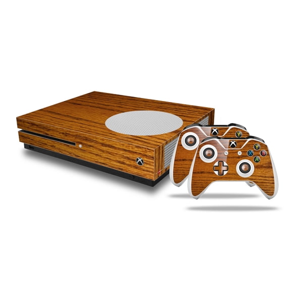 WraptorSkinz Decal Skin Wrap Set works with 2016 XBOX One S Console and 2 Controllers Wood Grain - Oak 01