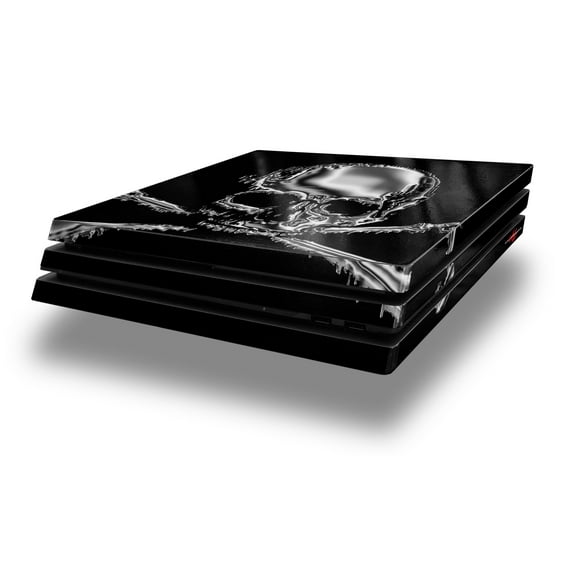 WraptorSkinz PS4 Pro Skin Wrap Chrome Skull on Black - Decal Style Skin fits Sony PlayStation 4 Pro Console