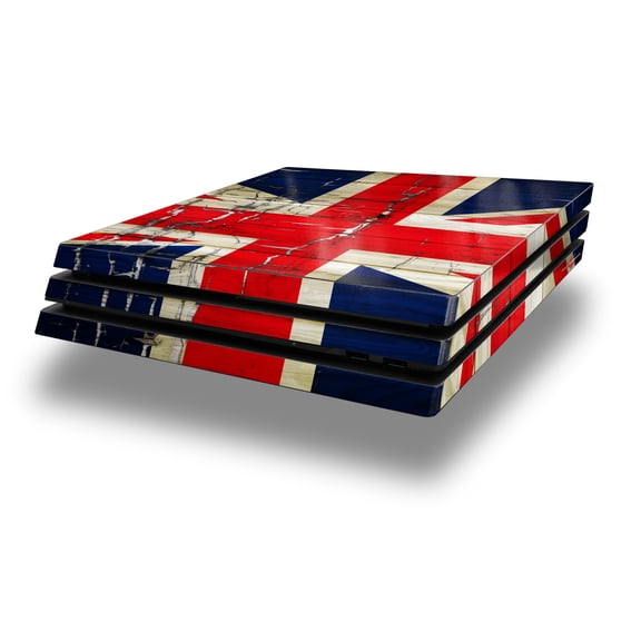 WraptorSkinz PS4 Pro Skin Wrap Painted Faded and Cracked Union Jack British Flag - Decal Style Skin fits Sony PlayStation 4 Pro Console