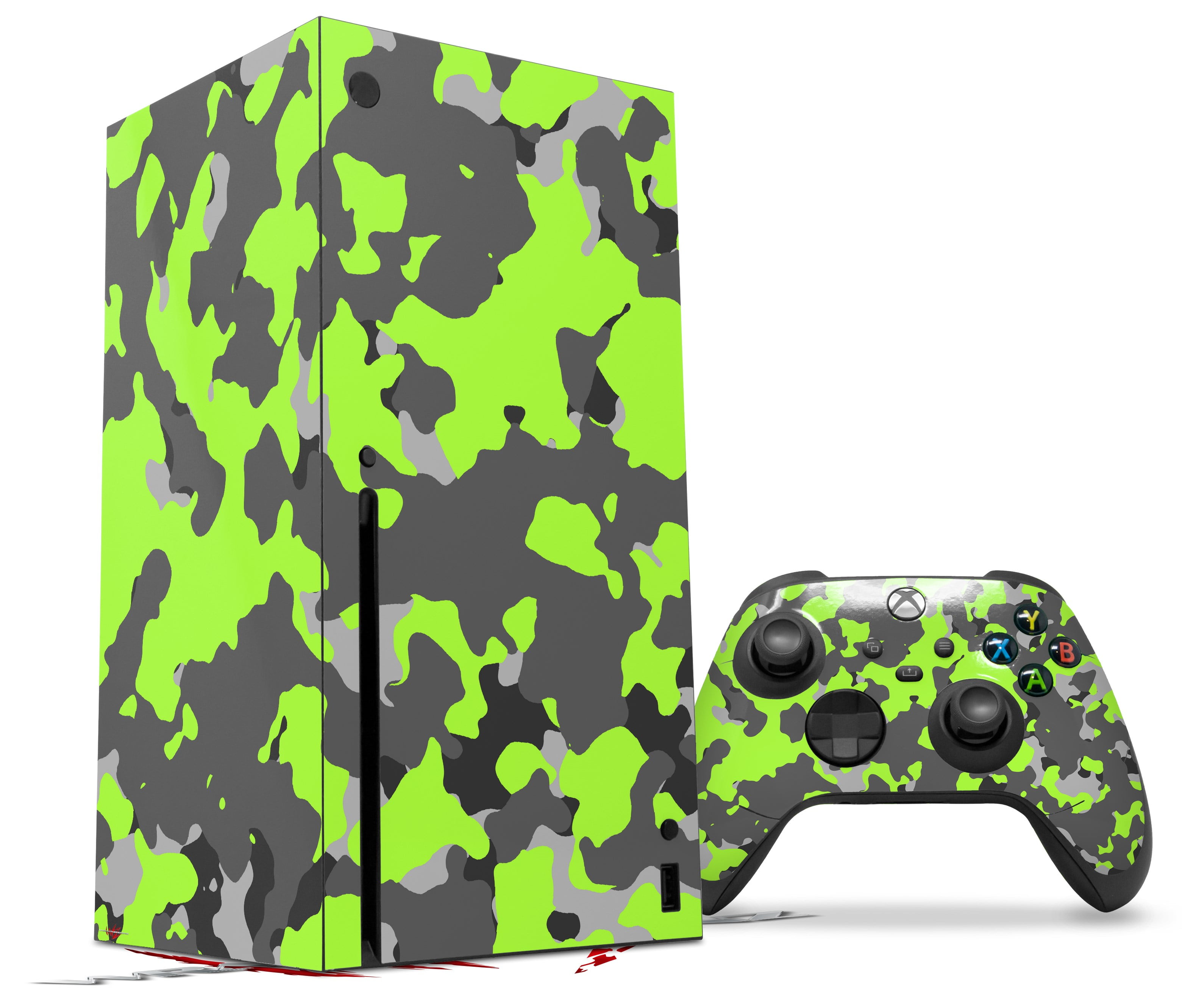 WraptorSkinz Skin Wrap compatible with the 2020 XBOX Series X Console and  Controller WraptorCamo Old School Camouflage Camo Lime Green (XBOX NOT