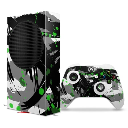 WraptorSkinz Skin Wrap compatible with the 2020 XBOX Series S Console and Controller Abstract 02 Green (XBOX NOT INCLUDED)