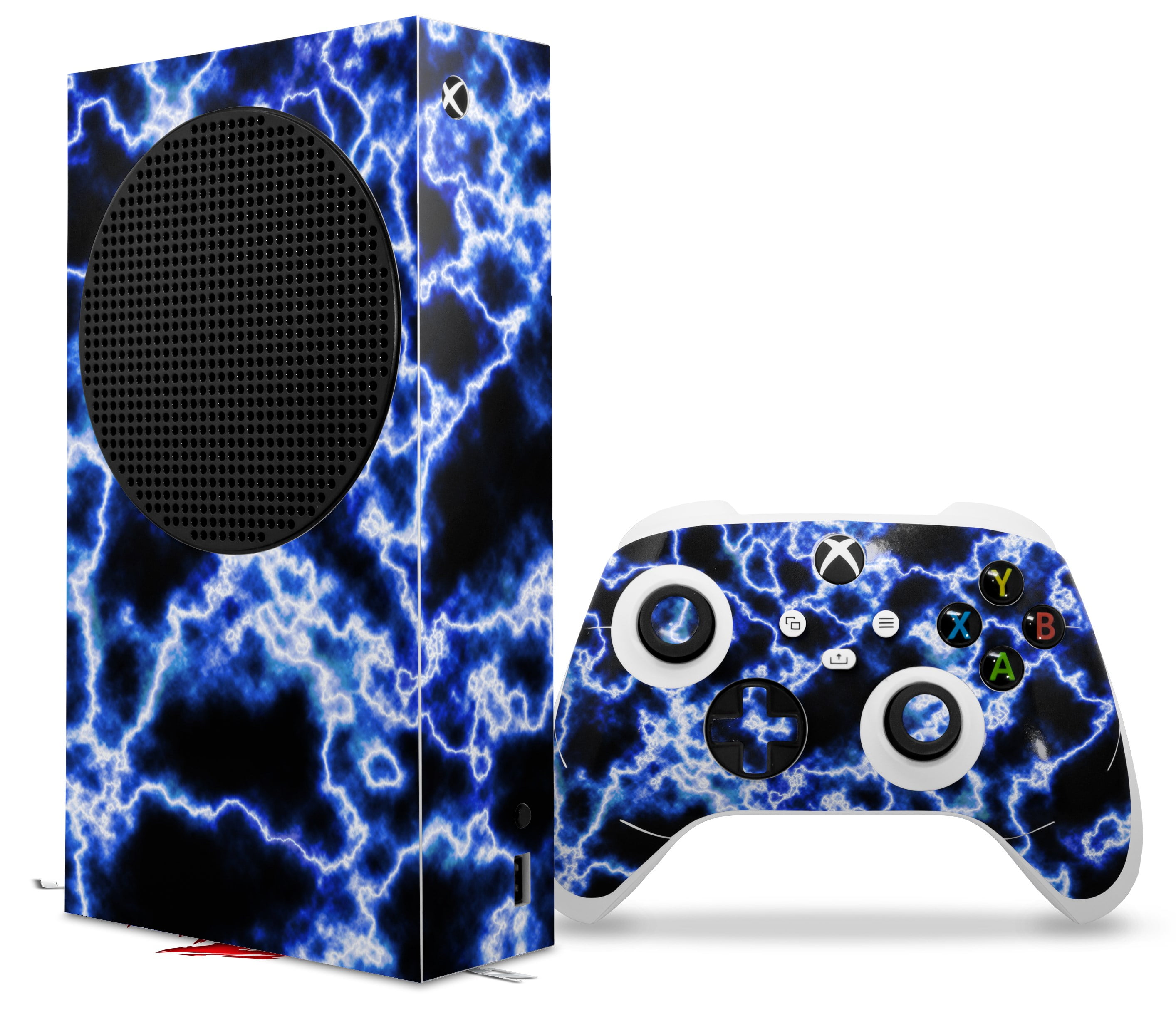 WraptorSkinz Skin Wrap compatible with the 2020 XBOX Series S Console and Controller Electrify Blue (XBOX NOT INCLUDED)