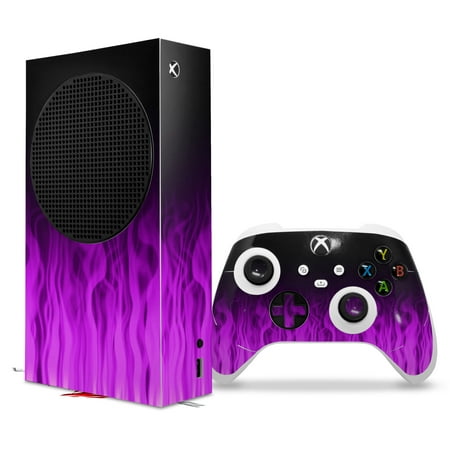 WraptorSkinz Skin Wrap compatible with the 2020 XBOX Series S Console and Controller Fire Purple (XBOX NOT INCLUDED)