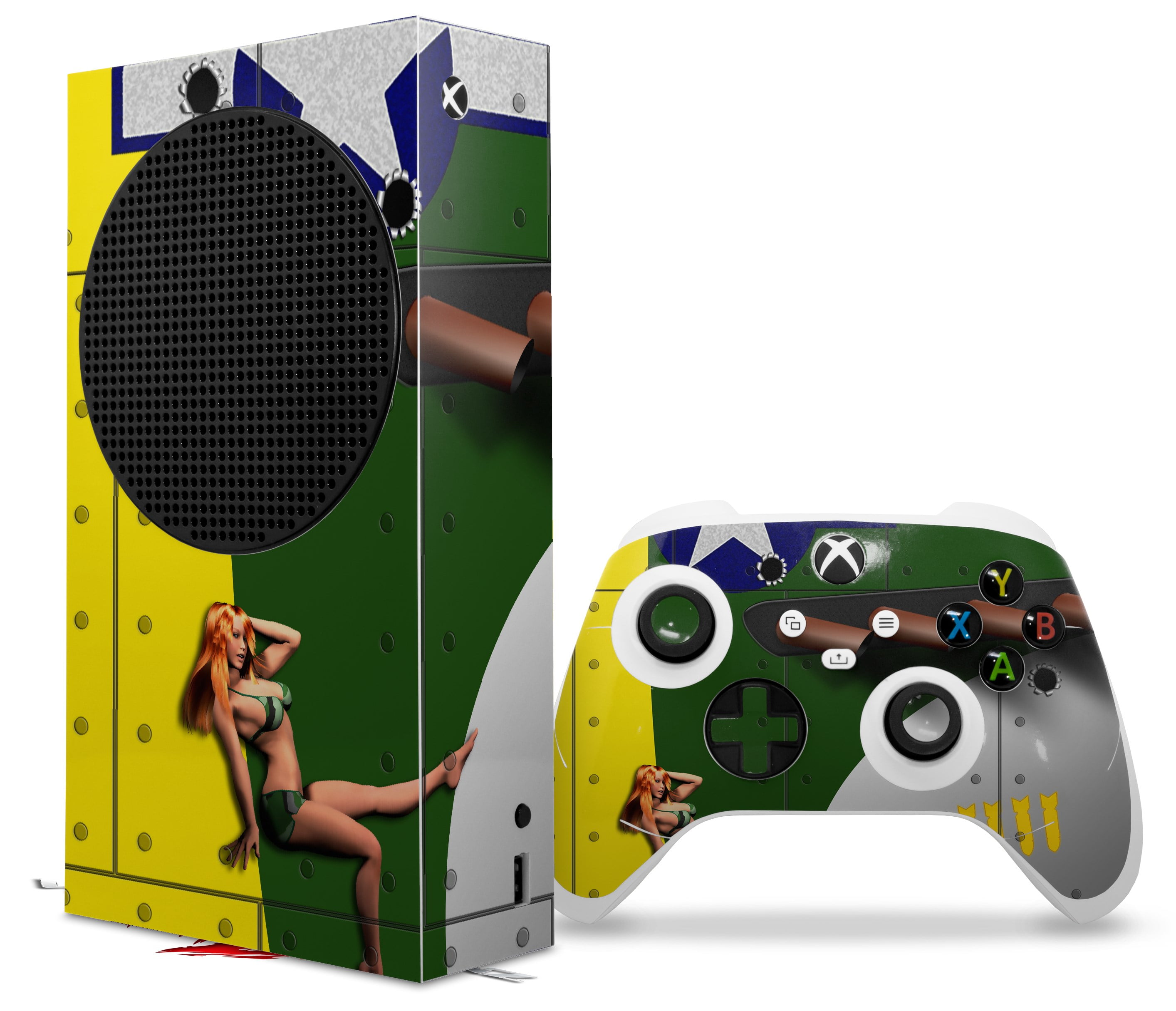 WraptorSkinz Skin Wrap compatible with the 2020 XBOX Series S Console and  Controller WWII Bomber War Plane Pin Up Girl (XBOX NOT INCLUDED)