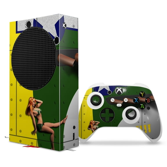 WraptorSkinz Skin Wrap compatible with the 2020 XBOX Series S Console and Controller WWII Bomber War Plane Pin Up Girl (XBOX NOT INCLUDED)