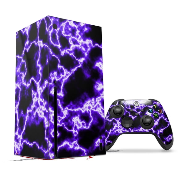 WraptorSkinz Skin Wrap compatible with the 2020 XBOX Series X Console and Controller Electrify Purple (XBOX NOT INCLUDED)