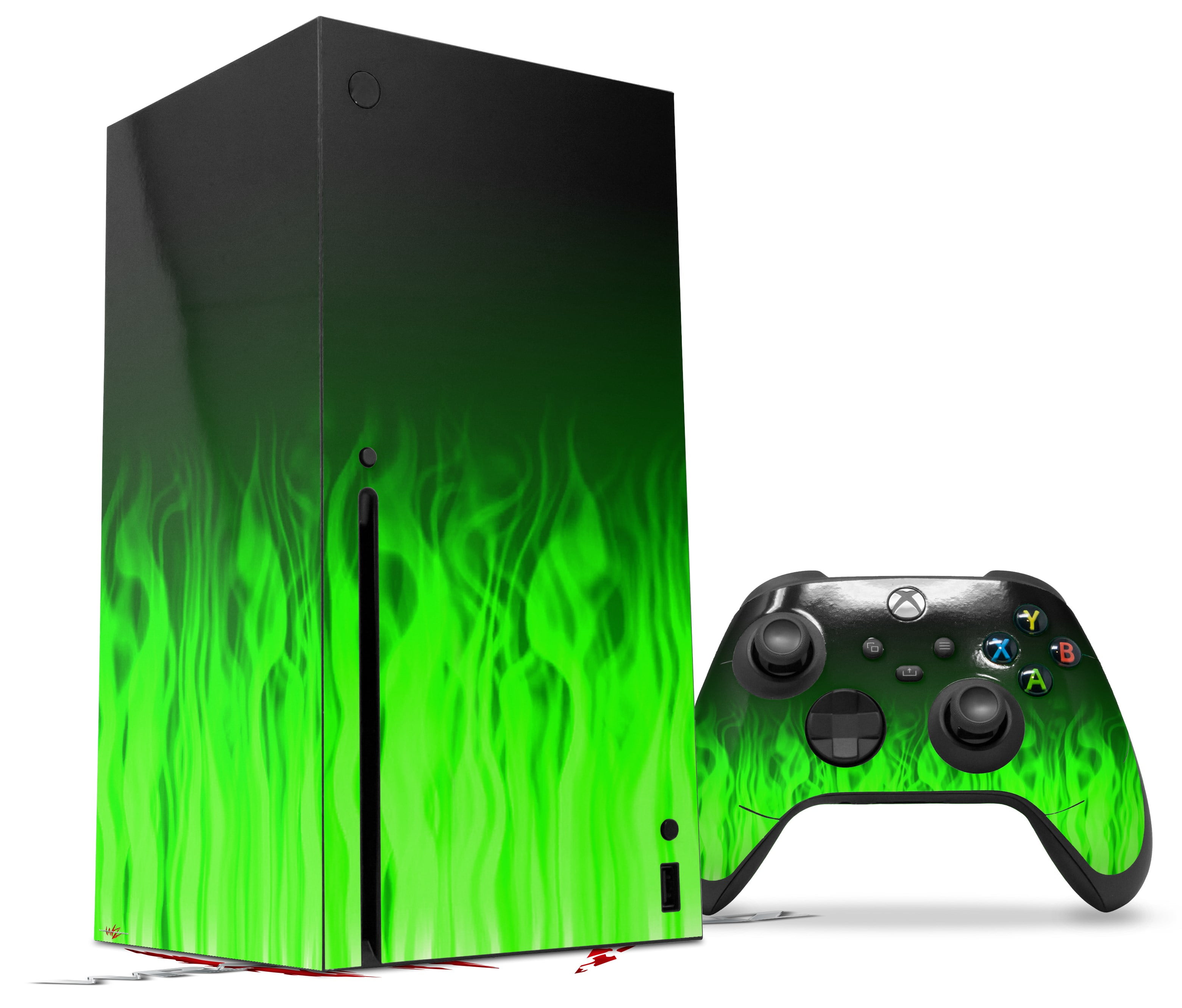 WraptorSkinz Skin Wrap compatible with the 2020 XBOX Series X Console and  Controller Fire Green (XBOX NOT INCLUDED)
