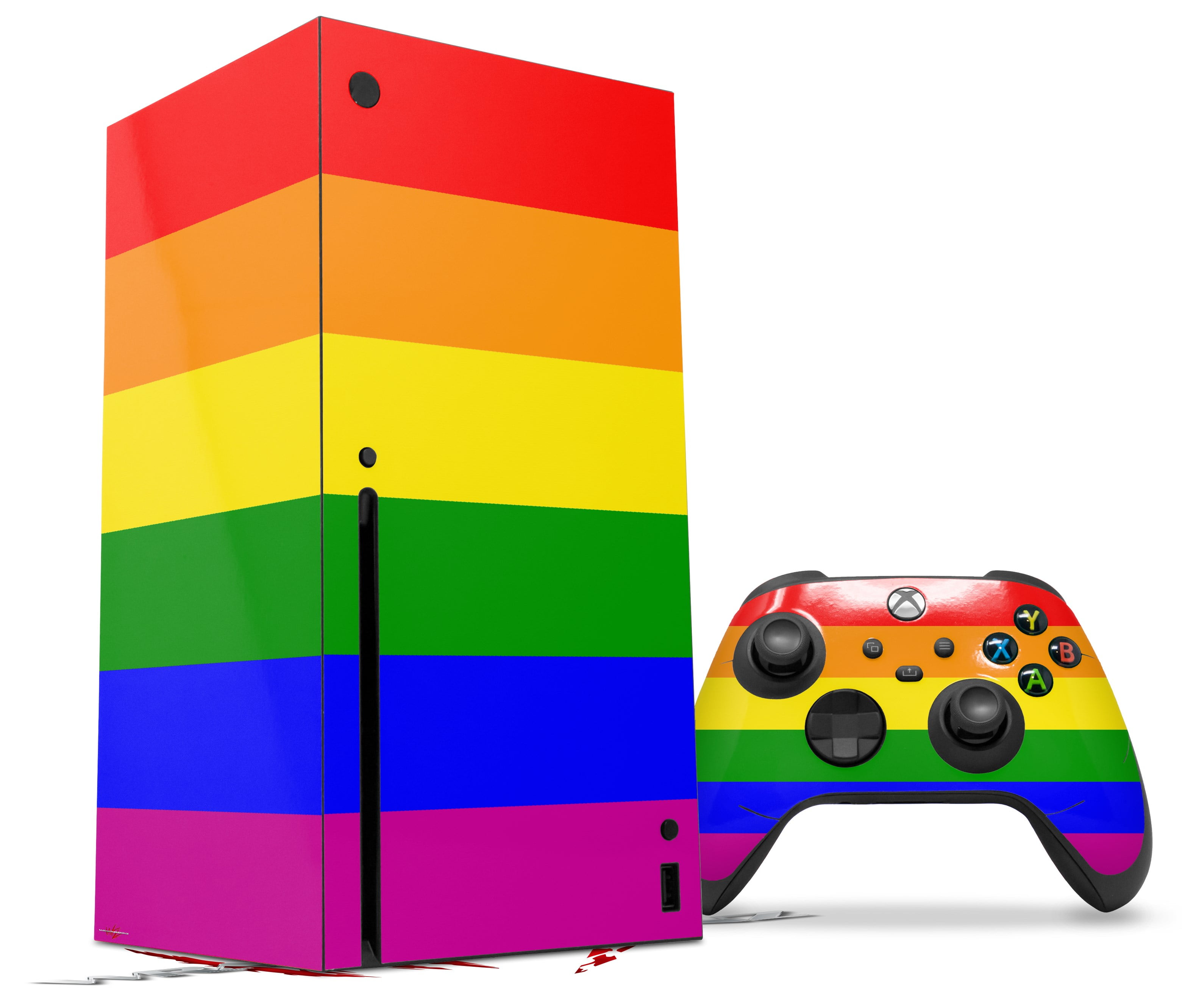 WraptorSkinz Skin Wrap compatible with the 2020 XBOX Series X Console and  Controller Rainbow Stripes (XBOX NOT INCLUDED)