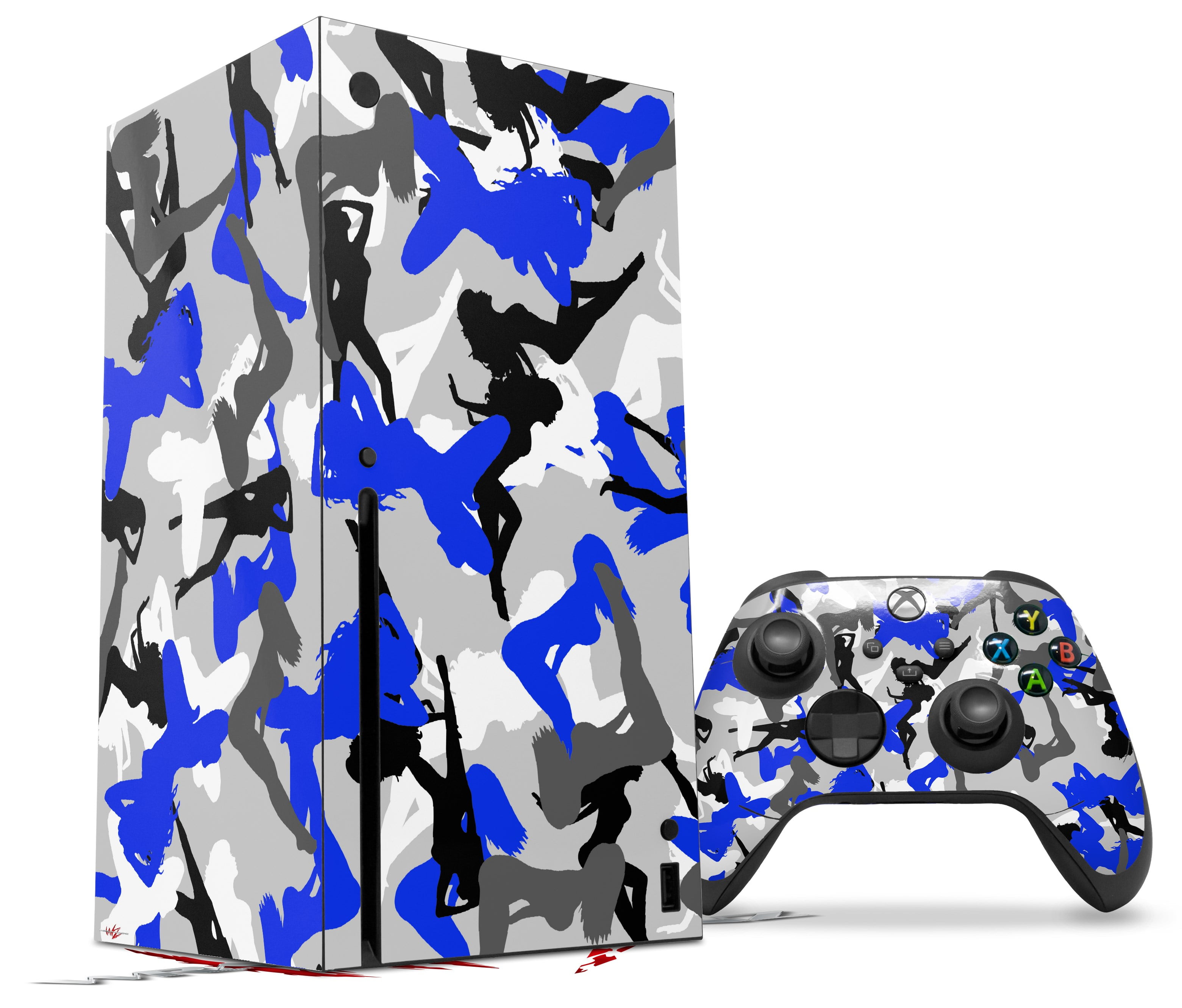 WraptorSkinz Skin Wrap compatible with the 2020 XBOX Series X Console and  Controller Sexy Girl Silhouette Camo Blue (XBOX NOT INCLUDED)