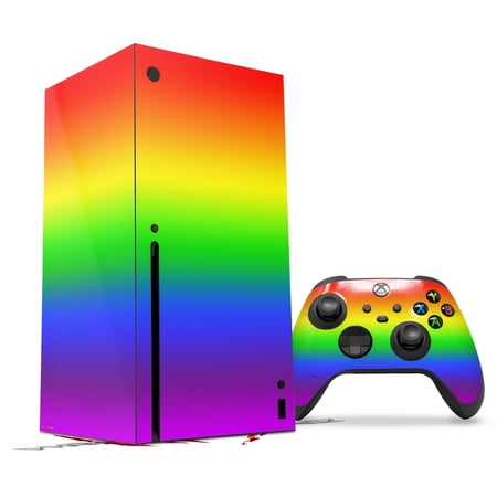 WraptorSkinz Skin Wrap compatible with the 2020 XBOX Series X Console and Controller Smooth Fades Rainbow (XBOX NOT INCLUDED)