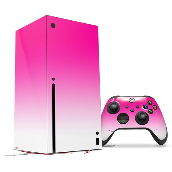WraptorSkinz Skin Wrap compatible with the 2020 XBOX Series X Console and Controller Smooth Fades White Hot Pink (XBOX NOT INCLUDED)