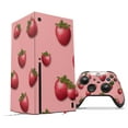 thumbnail image 1 of WraptorSkinz Skin Wrap compatible with the 2020 XBOX Series X Console and Controller Strawberries on Pink (XBOX NOT INCLUDED), 1 of 3