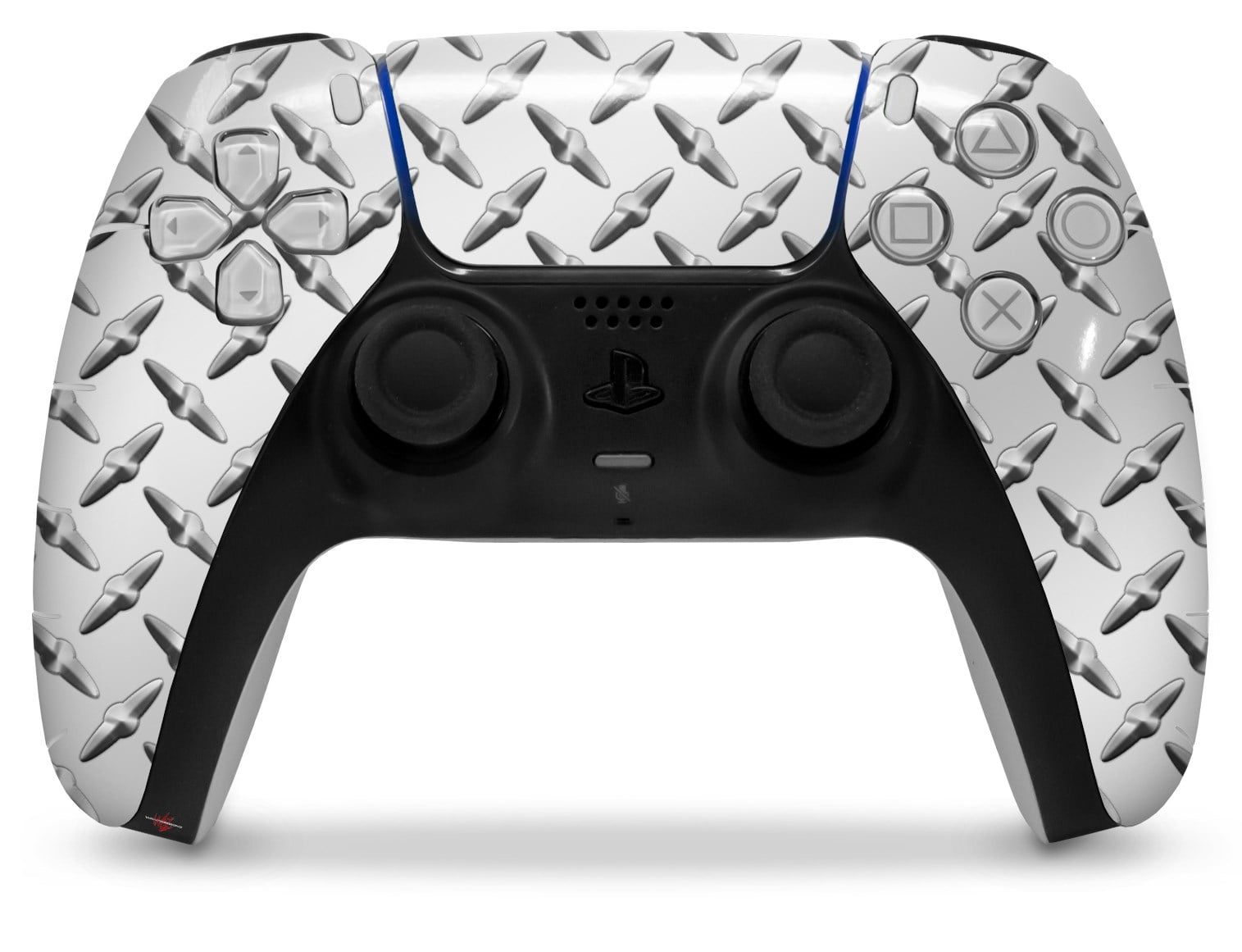 WraptorSkinz Skin Wrap compatible with Sony PS5 DualSense Controller  Diamond Plate Metal 02 Black (CONTROLLER NOT INCLUDED)