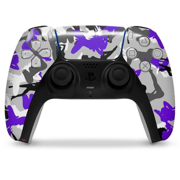 WraptorSkinz Skin Wrap compatible with the Sony PS5 DualSense Controller Sexy Girl Silhouette Camo Purple (CONTROLLER NOT INCLUDED)
