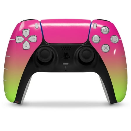 WraptorSkinz Skin Wrap compatible with the Sony PS5 DualSense Controller Smooth Fades Neon Green Hot Pink (CONTROLLER NOT INCLUDED)