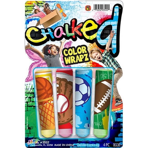 Wrapz Sidewalk Chalk, Multi Color - 4 Piece