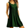 thumbnail image 1 of Wrcnote Casual Shift Dress for Womens Solid Color Sleeveless Summer Dresses Loose Tunic Henley Tank Shirt Dress, 1 of 4
