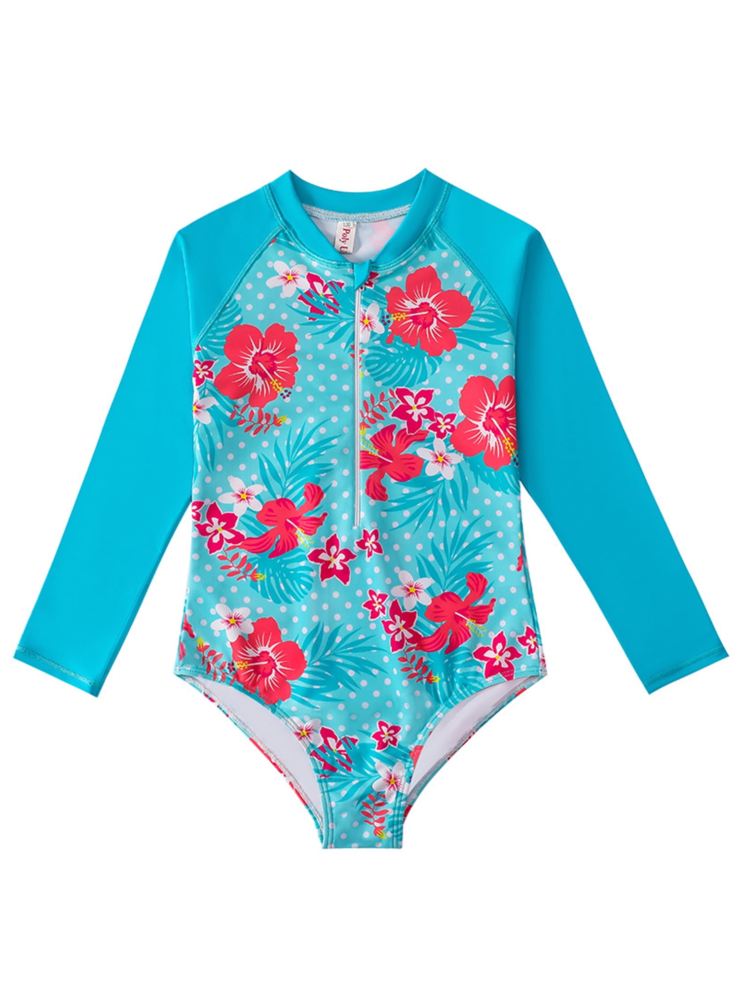 Wrcnote Girls Swimwear Long Sleeve Bathing Suits Rash Guard Stretch One