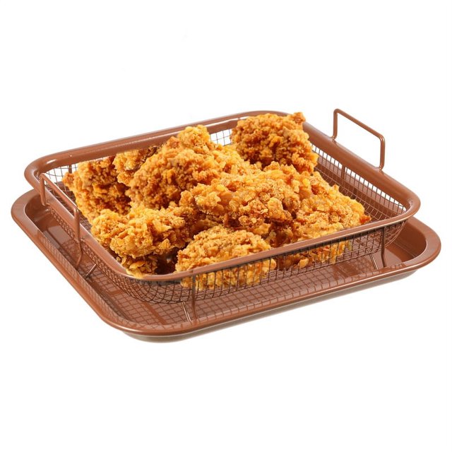 Wrea Air Fry Crisper Basket & Bake Pan 2 Piece Set NonStick for Air